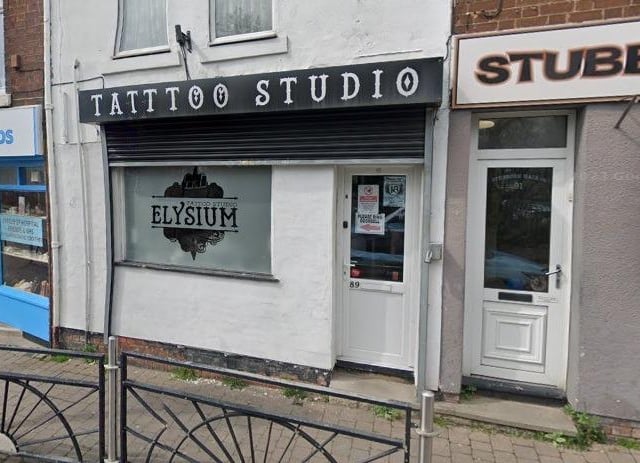 Elysium Tattoo Studio on Clipstone Road West in Forest Town has a rating of 5 out of 5 from 44 Google reviews.