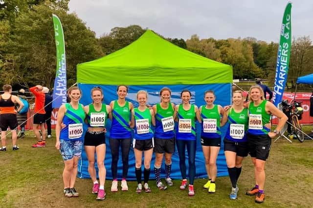 Mansfield's ladies team at the national cross country relays.