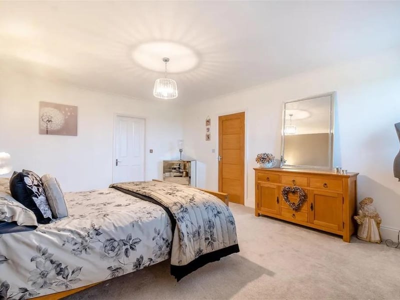 One of five bedrooms in the sprawling property
