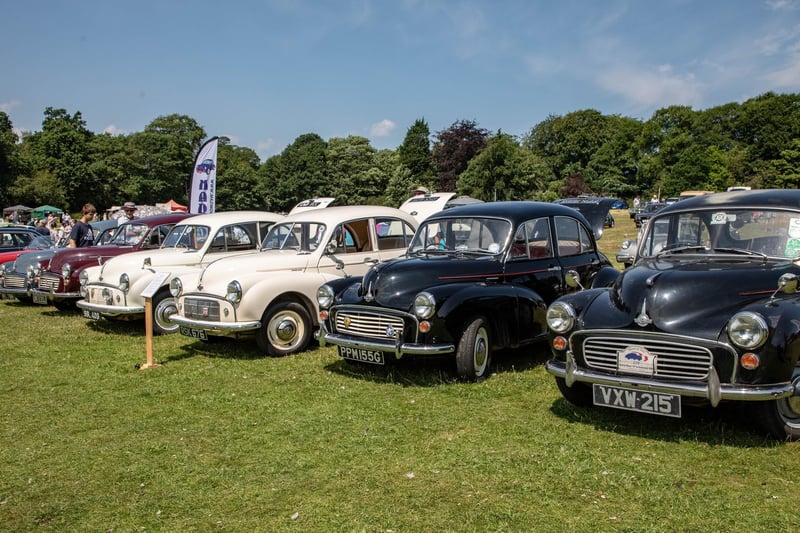 Some of the old favourites are often the best, including this fantastic display of Morris Minors.
