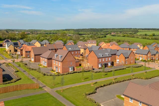 A drone street scene of Stonebridge Fields