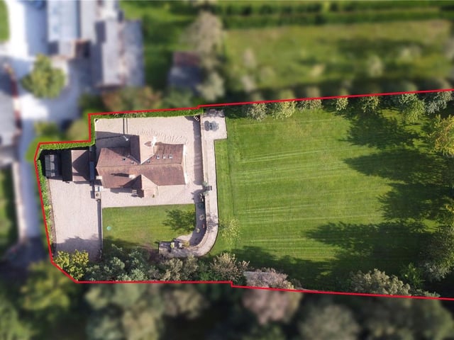The last photo of our gallery is an overhead shot of the £925,000 property's sizeable plot on the edge of Ravenshead, one of the most desirable villages in Nottinghamshire.