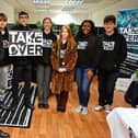 Year 11 students from The Brunts Academy seen showcasing business ideas and products in the First Art Shop in the Four Seasons Shopping Centre. 