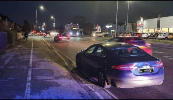 The Jaguar was seized on Sutton Road, Mansfield.