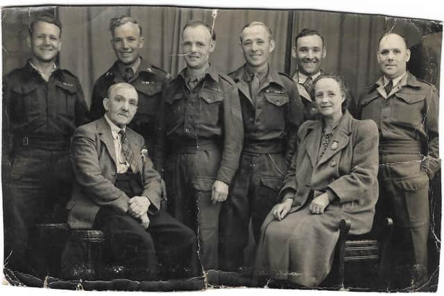 A photo, about 80 years old, of Henry (Harry) and Eliza Waring (front) with six of their sons, who were serving in the Army during the Second World War. They are (from left) Ernest, Harry, Jack, Frank, Arthur and Fred.