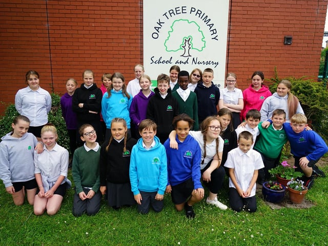 Year 6 school leavers from Oak Tree Primary School.