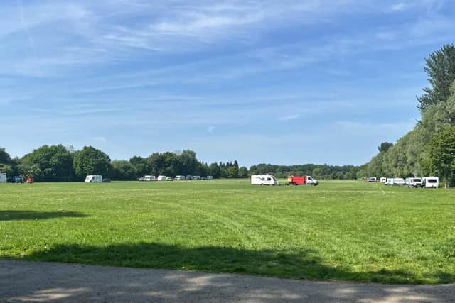 The 'illegal' encampment at Manor Park in Mansfield