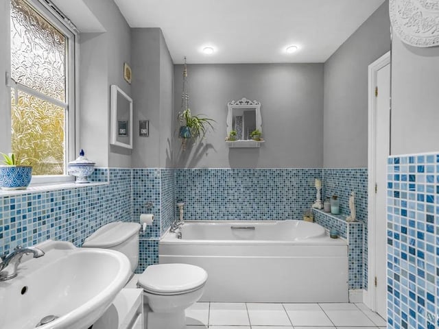 The main bathroom is located on the first floor
