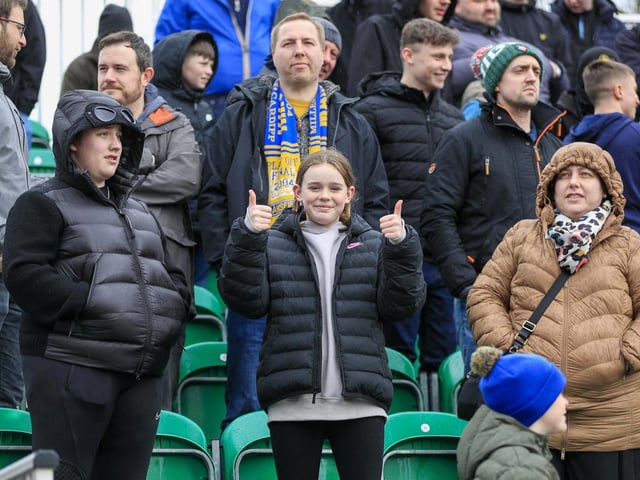 Mansfield Town fans enjoy the day at Newport County.