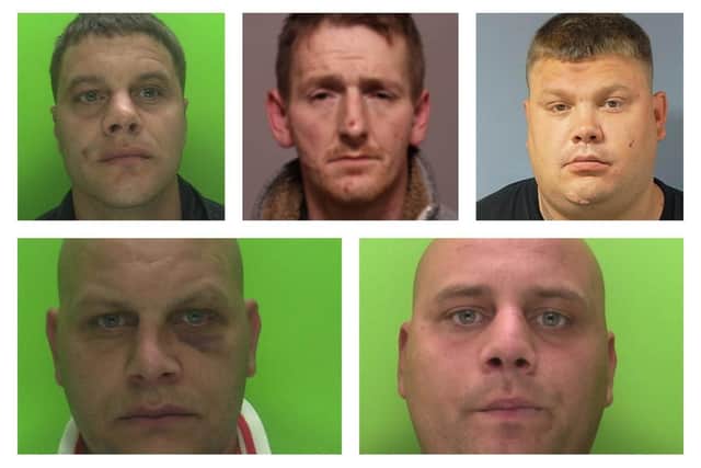 Five Eastwood men have been jailed for their parts in a major drugs operation, clockwise from top left: Lee Wright, Dale Wright, Adam Rhodes, Dominic Wright, Daniel Wright