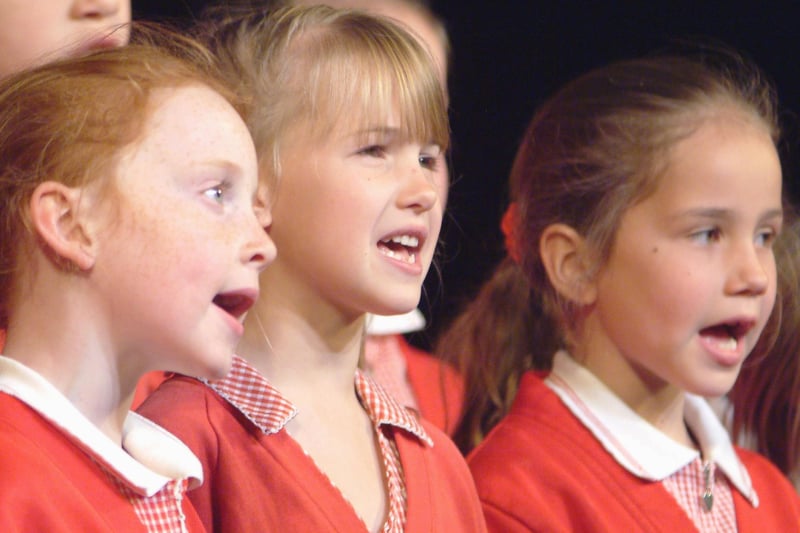 Mansfield St Peters C of E Primary Children's Choir pictured at the Palace Theatre during the Music and Drama Festival held in 2007
