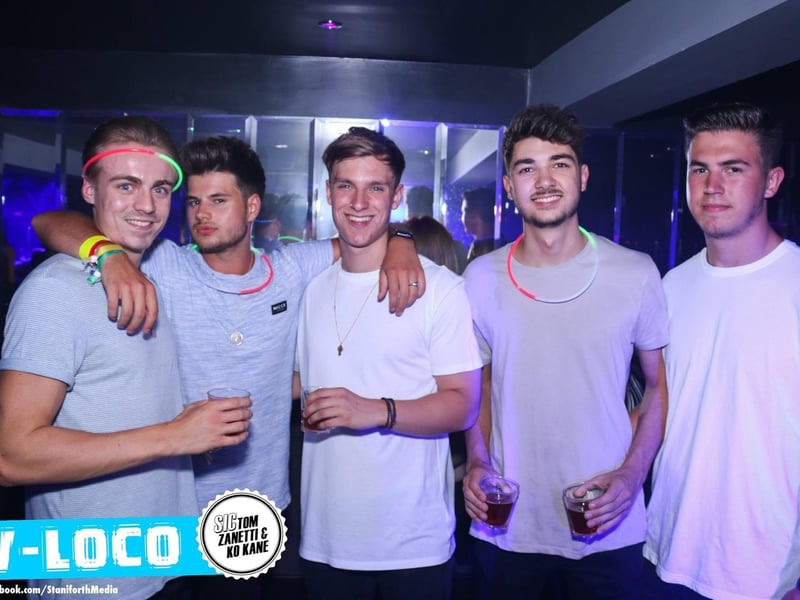 Looking good in their glowstick accessories!