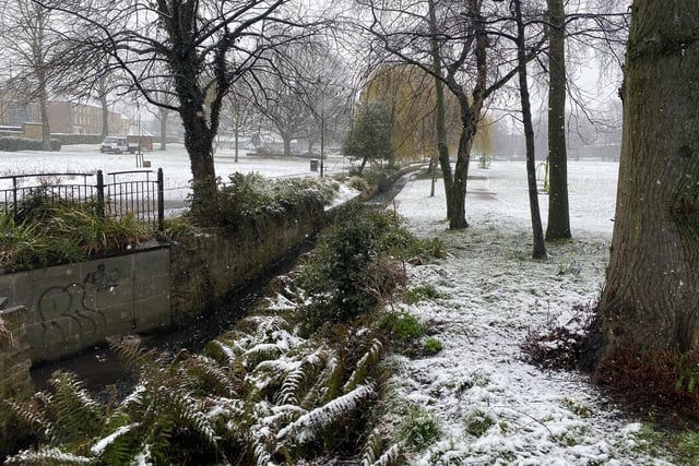 Snow in Mansfield's Titchfield Park