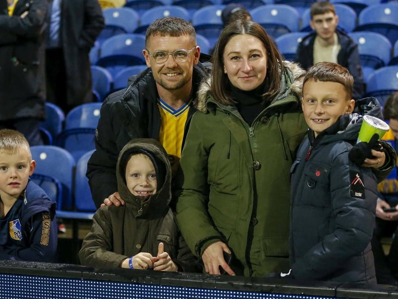 Mansfield Town fans ahead of defeat to Port Vale on 31st October 2023.