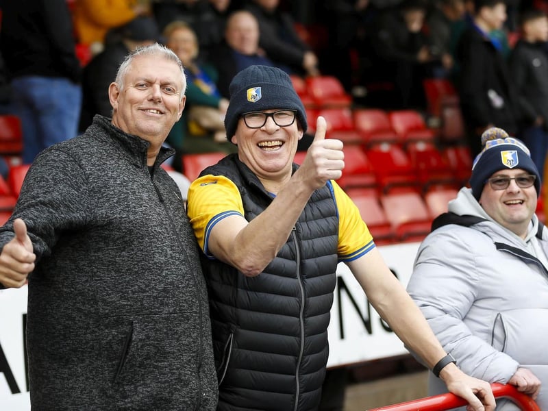 Mansfield Town fans at the defeat to Walsall.