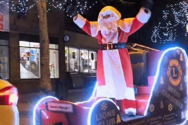 The Santa's Sleigh of the Edwinstowe and Dukeries Lions Club which is touring the streets of Bilsthorpe tonight (Thursday).