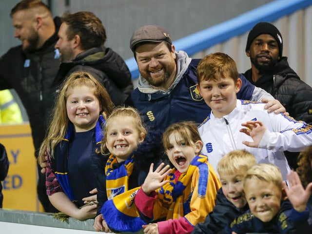 Mansfield Town fans ahead of the 0-0 draw with Newport County.