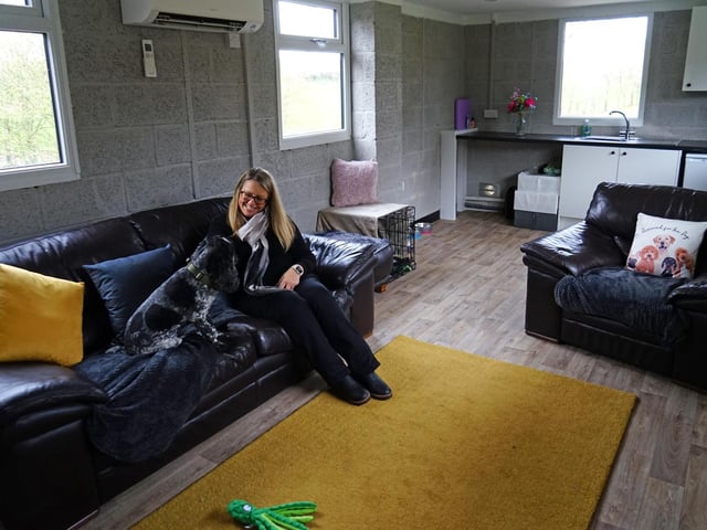 Samantha Nixon with Dorris at the day care.