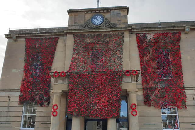 Thousands of poppies adorn the Old Town Hall in Mansfield town centre to mark Armistice Day on Thursday and Remembrance Sunday at the weekend.