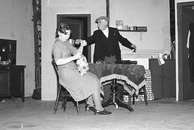 Sunderland Drama Club in May 1982. Pictured in rehearsals was Hazel Temperley and Fred Robson as they rehearsed part of C P Taylor's ''And A Nightingale Sang''.