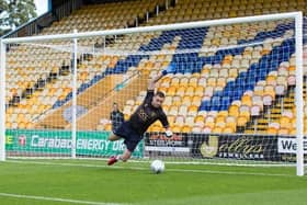 Ben in goal at Mansfield Town