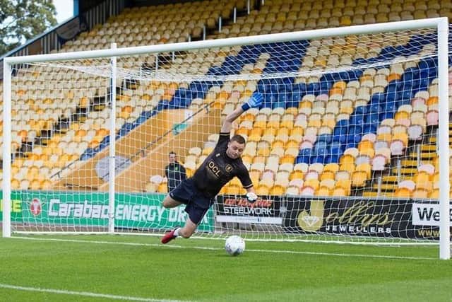 Ben in goal at Mansfield Town