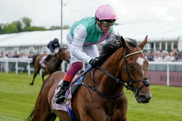 Frankie Dettori steers his Derby mount, Arrest, to victory in last month's Boodles Chester Vase.