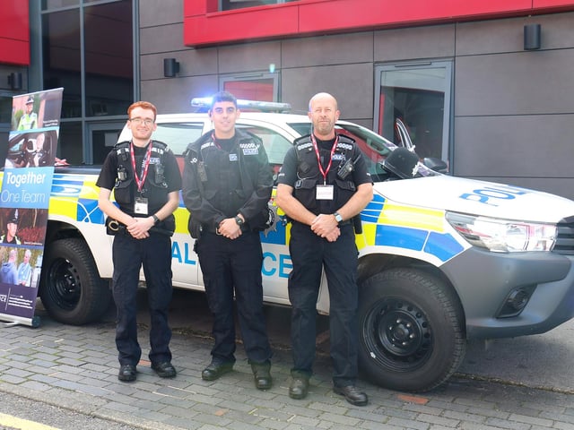 Assistant Sergeant Rory Simpson, SC Mason Beall and Sergeant Richard Reid from the rural police team