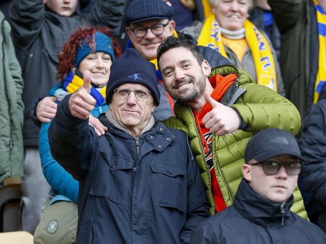 Traveling Stags fans watch the Sky Bet League 2 match against Bradford City AFC at the Utilita Energy Stadium, 04 Feb 2023 Photo credit : Chris Holloway / The Bigger Picture.media:f