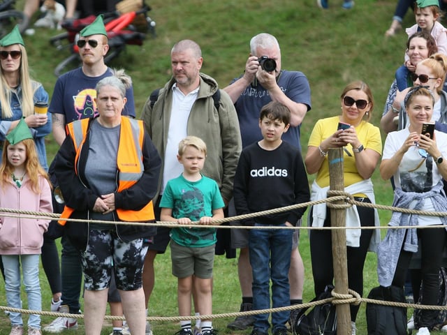 Spectators watching the battle for the Greenwood.