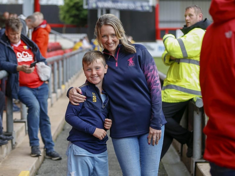 Mansfield Town fans ahead of the opening day draw at Crewe.
