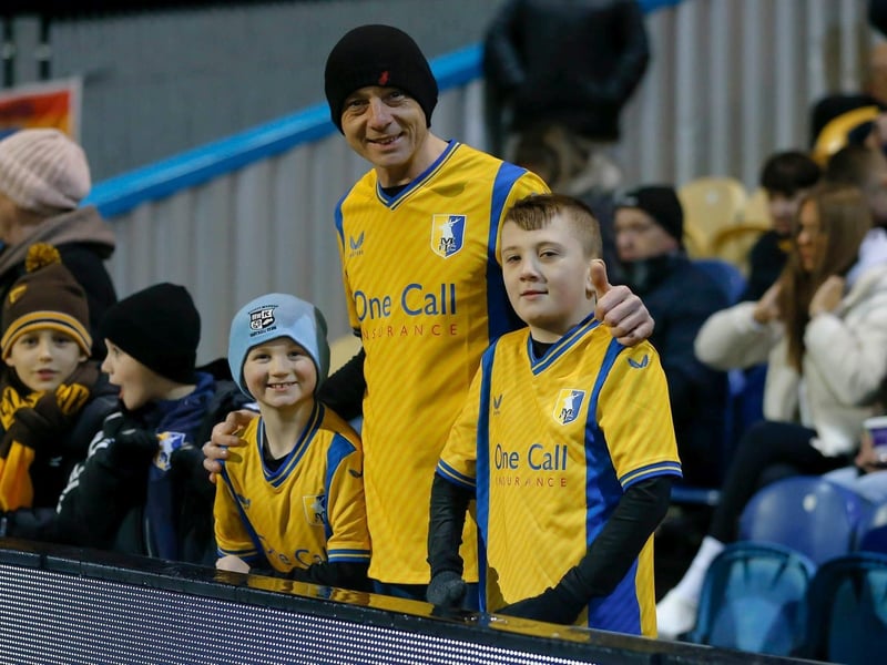 Mansfield Town fans ahead of the 1-1 draw with Doncaster Rovers.