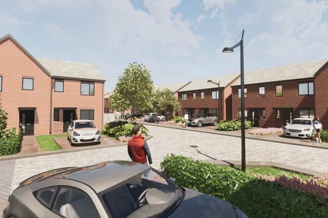 A computer-generated image of how the new homes, off Sherwood Avenue in Mansfield, will look.