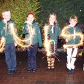 2009: Kimberley Cubs look like they are trying to spell cubs with their sparklers.