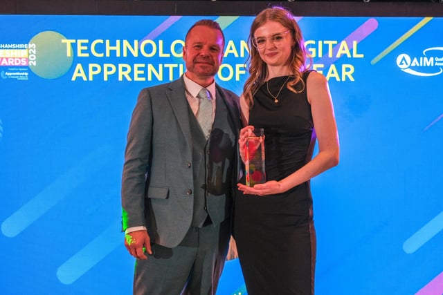 The Technology and Digital Apprentice Award went to Hannah Jones