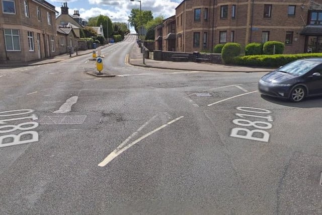 Temporary traffic lights will be in use on the B810 Main Street, Brightons until November 19. Picture: Google.