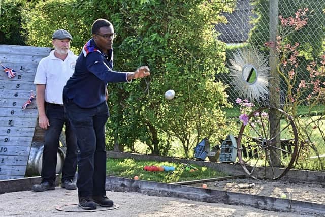 Darren Henry MP joined in the game.