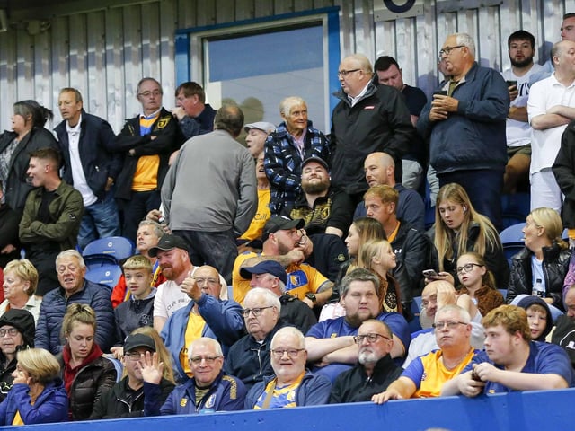 Mansfield Town fans during the Sky Bet League 2 match against Carlisle Utd.