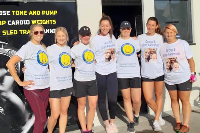 The group ran 13.1 miles from the gym to Woodhouse and back to raise funds and awareness for Group B Strep