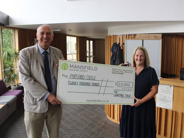 Mansfield Building Society has donated £20,000 to the Woodland Adventure Zone at Portland College