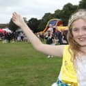 Gala queen Lucy Corden, 8, welcomes everyone to Kirkby's Party In The Park. It was the town's big event of the year.