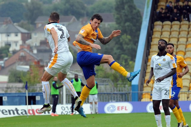 Luton loan man Greg Taylor played in Mansfield's final eight games of the season. After returning to the Hatters he enjoyed 10 seasons with Cambridge United. He is currently on loan at National League North club King's Lynn Town from Woking.