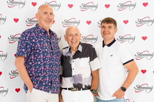 Gary Marshall (left) and David Keech (right) have reached the semi-finals of Slimming World’s 2023 Man of the Year competition along with Rob Taylor, from Mansfield (centre).