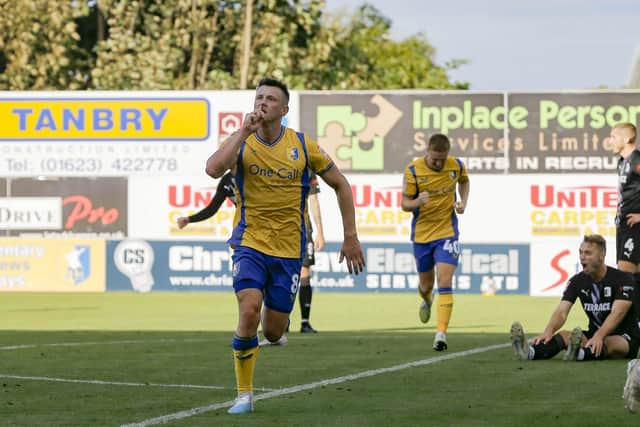 Mansfield Town midfielder Ollie Clarke (08) during the Sky Bet League 2 match against Barrow AFC at the One Call Stadium, 23 Sept 2023
Photo credit : Chris & Jeanette Holloway / The Bigger Picture.media