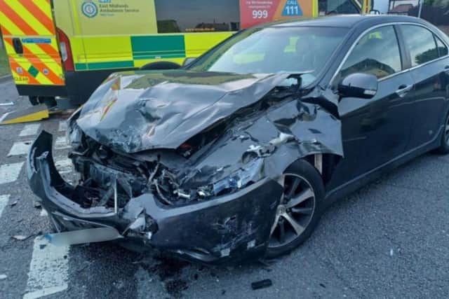 Fillingham's car after the collision