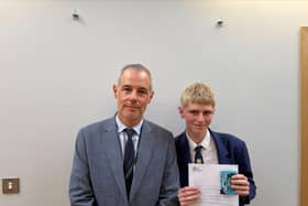 Ethan with The Manor Academy headteacher Rob Gladwin