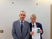 Ethan with The Manor Academy headteacher Rob Gladwin