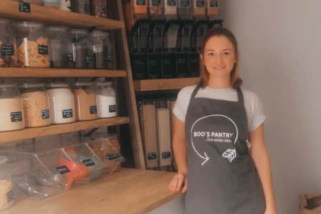 Beki O'Connell at her shop Boo's Pantry Zero Waste Store (Picture: Beki/O'Connell/Facebook)