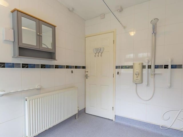The shower in the wet room.