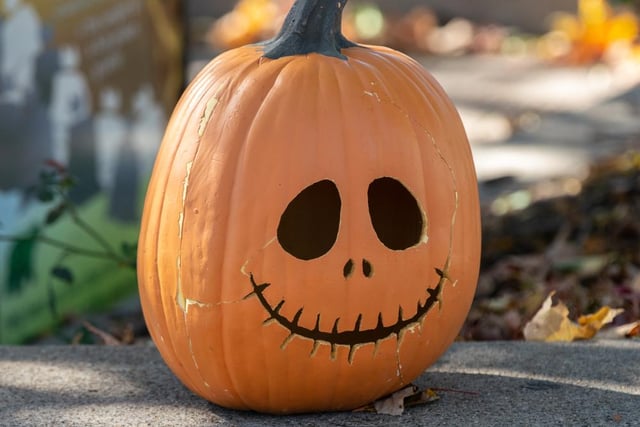 Take inspiration from your favourite Halloween movies, like the Nightmare Before Christmas with this Jack Skellington pumpkin.